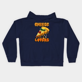 Text & Melting Cheese and Pizza Slice Kids Hoodie